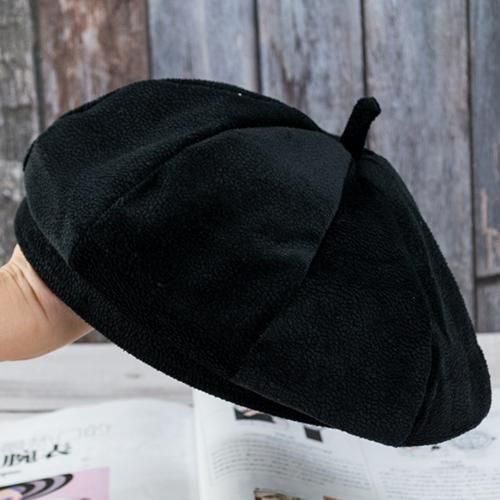Béret Octogonal Pour Femme, Chapeau Rose Noir En Velours Fin, Garde Au Chaud, Assorti Avec Tout, Chapeau Coréen Pour Randonnée En Plein Air, Camping, Automne Et Hiver