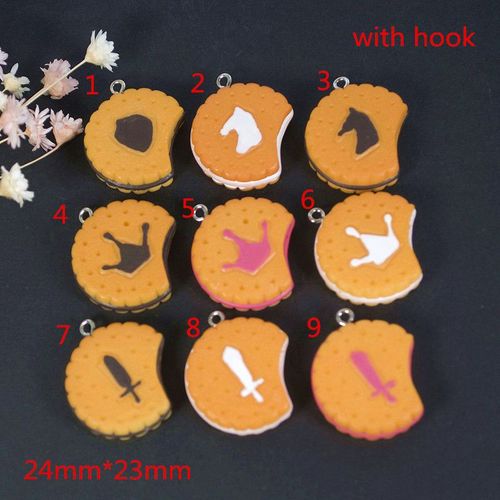 Lot De 10 Pièces De Biscuits En Résine Multicolore, Crème À Dos Plat, Sandwich, Pour Collier, Porte-Clés, Pendentif, Accessoires De Bricolage