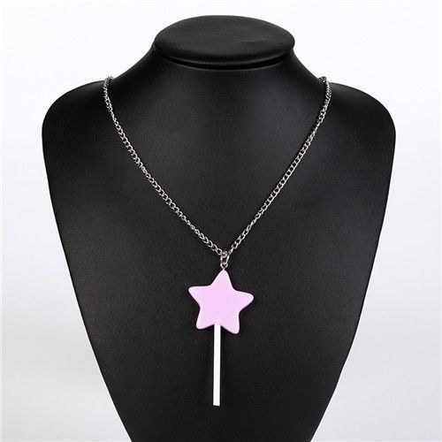 Collier En Résine Multicolore Pour Enfants, 1 Pièce, Mignon, Étoile, Sucette, Bonbons, Cadeau D'anniversaire, Bijoux Pour Femmes