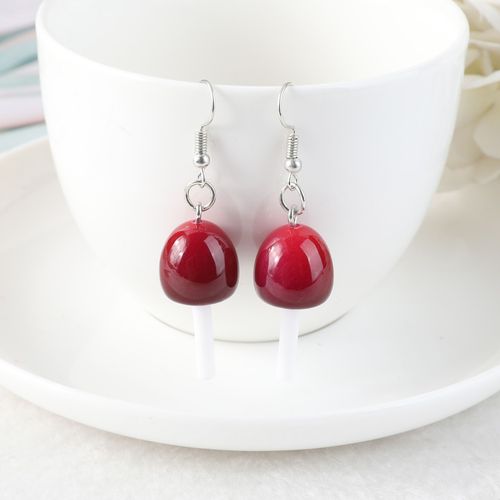 Boucles D'oreilles En Forme De Cerise Pour Femmes, 1 Paire, Fruits 3d En Plastique, Sucette Bonbon, Bijoux Uniques, Cadeau Pour Femmes