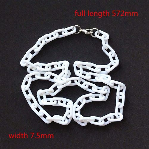 Collier À Chaîne Multicolore En Plastique, 2 Pièces De 7.5mm, Longue Chaîne De 572mm, Fermoir À Homard