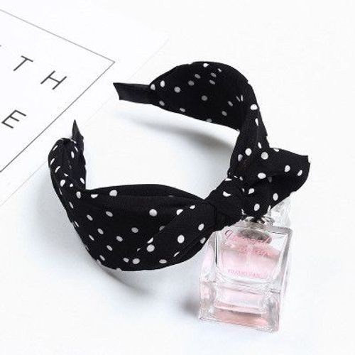 Bandeau En Tissu Avec N¿Ud Coréen, Doux, Simple, Bord Large, À Pois, Nouveau
