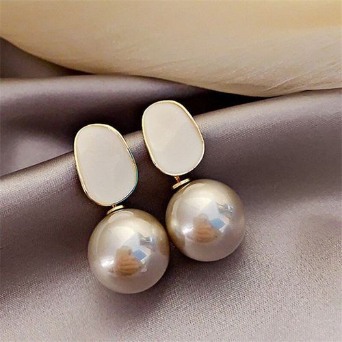 Boucles D'oreilles Classiques Rétro Pour Filles, En Alliage, À La Mode Et Populaires, Pendentif Lettre Perle, Cadeau Pour Petite Amie