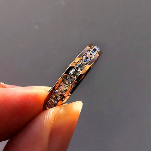 Bague En Acier Inoxydable Pour Femmes, Anneau De Mariage Vintage, Style Boho, Or Jaune, Fiançailles, Promesse De Mode