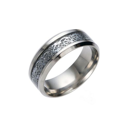 Bague En Fibre De Carbone Pour Hommes, Anneau De Mariage En Tungstène Noir 8mm, Dragon Celtique Punk, En Acier Inoxydable, Vert, Bleu