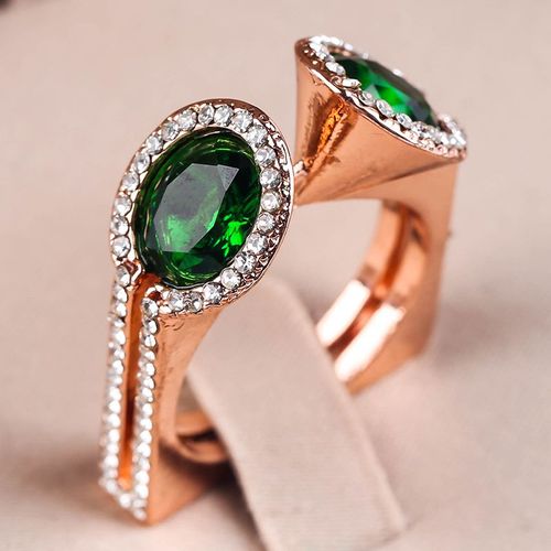 Grande Bague En Pierre Verte Pour Femmes, Bijoux De Luxe, Zircone Cubique, Cadeau De Mariage, Z5x873