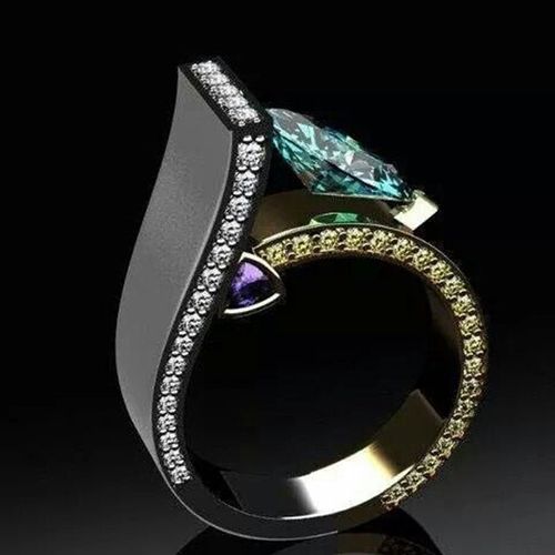 Bagues De Mariage De Luxe En Cristal Bleu, Zircon Pour Femmes, Temps Modernes, Promesse D'amour, Bijoux De Fiançailles, Nouvelle Collection 2019 Z3p340