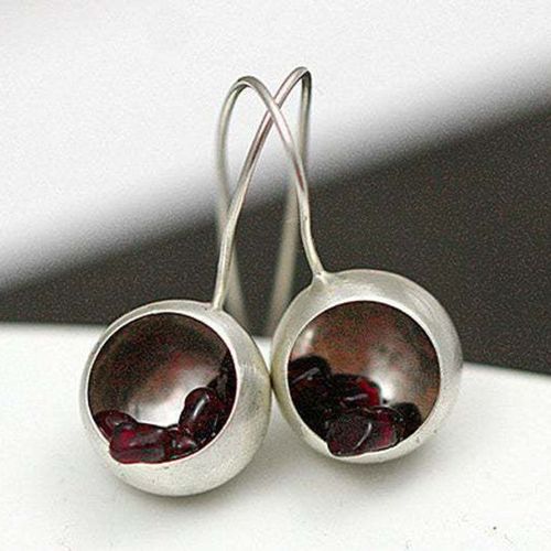 Boucles D'oreilles En Forme De Goutte D'eau Pour Femmes, Style Bohémien, Grenat Rouge Naturel, Bijoux Tribaux Vintage, Brinco Dangle