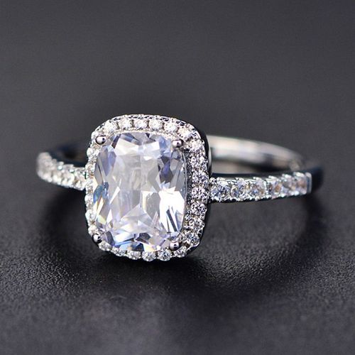 Bagues En Diamant D'éternité Pour Femmes, 100% Argent Sterling 925, Or Blanc, Pierre Précieuse Améthyste, Bague En Moissanite Naturelle