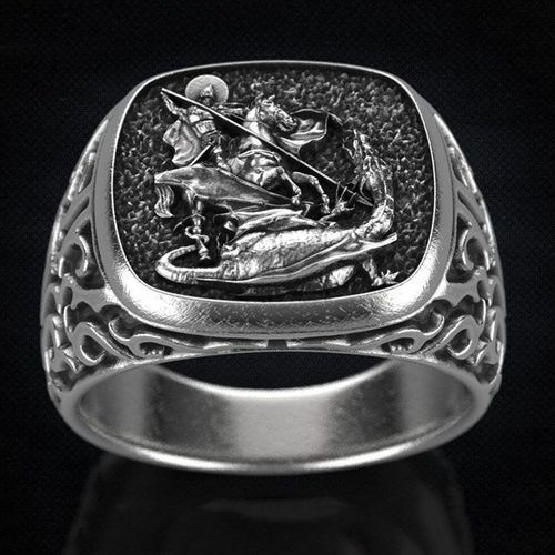 Bagues Gothiques Pour Hommes, Motard, Chevalière, Guerrier Dragon Maléfique, Punk, Motif En Métal Sculpté, Doigt, Bijoux Hip Hop, Z3t543