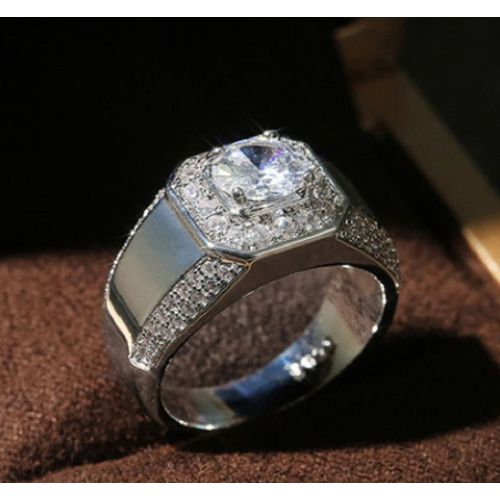 Bague Luxueuse En Cristal Argenté Pour Hommes, Pierre De Naissance Naturelle, Cadeau D'anniversaire Pour Petit Ami, Banquet, Fiançailles, Livraison Directe