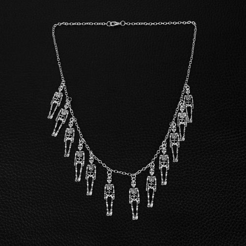 Bijoux Punk D'halloween Pour Hommes Et Femmes, Colliers, Pendentifs, Crâne, Os De Squelette Cool, Chaînes De Cou, Boîte De Nuit