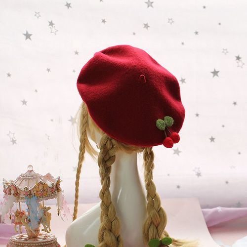 Béret De Noël En Laine Pour Filles, Chapeau Confortable Et Mignon Pour Femmes, Bonnet Unisexe, Couleur Unie, Décoration, Vente En Gros