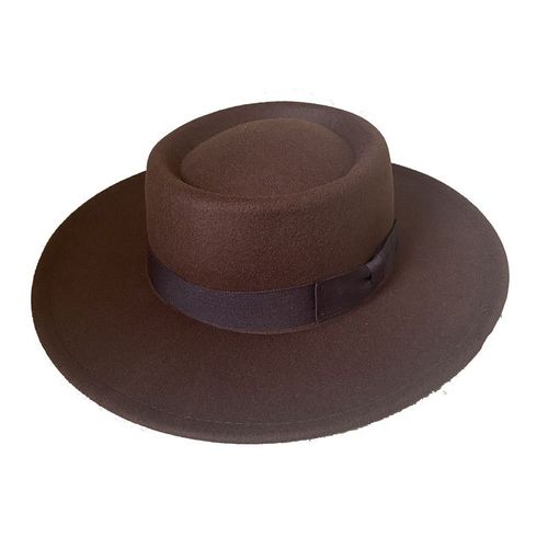 Chapeau Porkpie Pour Femmes, 8cm, Élégant, Style Rétro Britannique, Jazz, En Laine, Couleur Unie, Automne Et Hiver, Panama