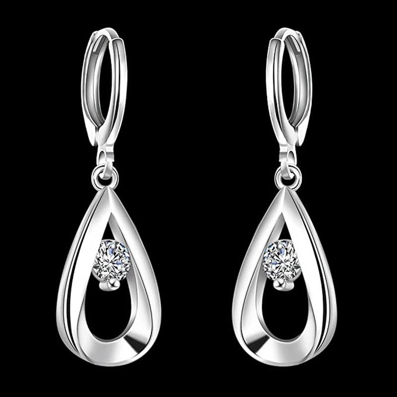 Boucles D'oreilles En Cristal De Forme Poire Pour Femmes, Bijoux En Forme De Goutte, Haute Qualité, Polyvalents, Cadeau Fin, Amour, Mode, Bijoux De Fête Quotidienne