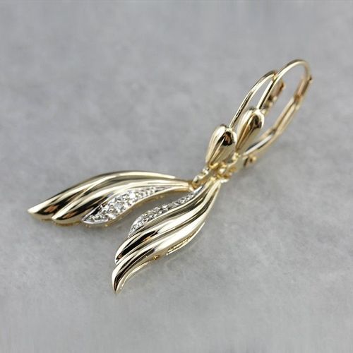 Boucles D'oreilles Ailes D'ange Pour Femmes, En Or Jaune 18k, En Cristal, Goutte, Bijoux, Nouvelle Collection 2022