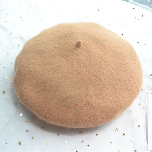 Béret De Printemps Adorable Pour Femme, Chapeau De Peintre Vintage, Kaki, En Laine, Épais Et Chaud, Vente En Gros