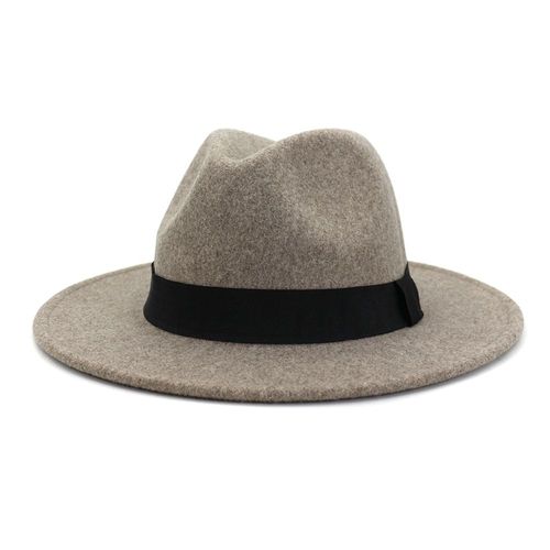 Chapeau En Feutre 35% Laine Unisexe, Couleur Unie, Simple Face, Jazz, Fedora, Élégant, Pour Hommes Et Femmes, Large Bord, Panama, Trilby, Vente En Gros