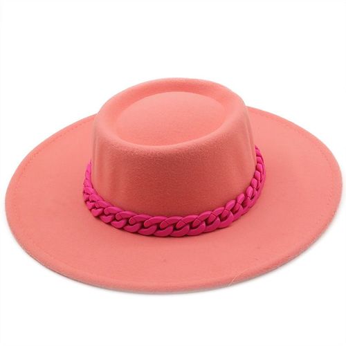 Chapeau De Cowboy En Laine Pour Hommes Et Femmes, À Large Bord, Jazz, Avec Chaîne Colorée, Nouvelle Mode, Été, Automne, Panama, Trilby