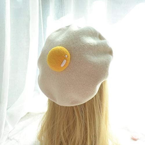 Béret Tricoté En Laine Japonaise Pour Femme, Chapeau De Peintre, Respirant Et Mignon, Fait À La Main, En Feutre
