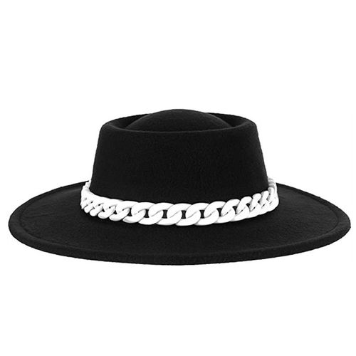 Chapeau Fedora En Feutre De Laine Pour Femme, Violet, Style Vintage, Avec Chaîne, Robe De Soirée Classique, Couleur Unie, Panama, Hiver