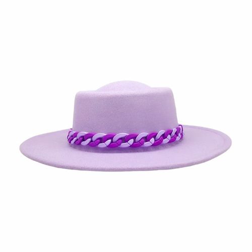 Chapeau Fedora En Feutre Violet Pour Femme, Casquette Panama, Vintage, À Large Bord, À La Mode, Vente En Gros, Printemps, Hiver, Porkpie