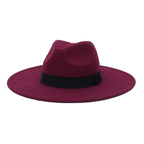 Chapeau Fedora Pour Hommes Et Femmes, Chapeau À Large Bord De 9.5cm Avec Boucle De Ceinture, En Feutre Unisexe, Casquette Triangulaire Panama, À La Mode, Vente En Gros