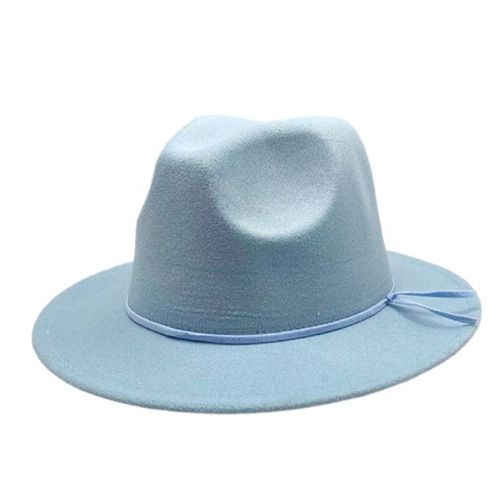 Chapeau En Feutre Pour Hommes Et Femmes, Couleur Unie, À Large Bord, Jazz, Panama, Trilby, Tendance, Vente En Gros