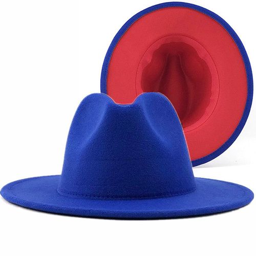 Chapeau Fedora Panama À Large Bord En Laine Pour Hommes, Casquette De Fête, Bleu, Nouvelle Mode, Vente En Gros
