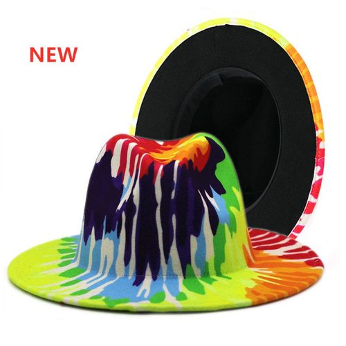 Chapeau Fedora À Large Bord Pour Femme Et Homme, Accessoire De Jazz, Vintage, En Feutre Multicolore, Pour L'automne Et L'hiver, Vente En Gros