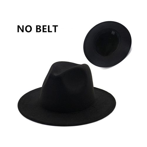 Chapeau Fedora En Laine À Large Bord Pour Homme Et Femme, Élégant, Souple, Style Panama, Avec Boucle, Style Jazz, Nouvelle Collection Hiver, Printemps, Rouge Et Noir