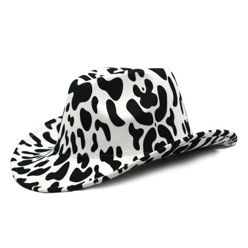 Chapeau De Cowboy Noir À Motif Fedora, Chapeau En Feutre De Jazz Occidental Pour Femmes, Vintage, Panama, Vente En Gros