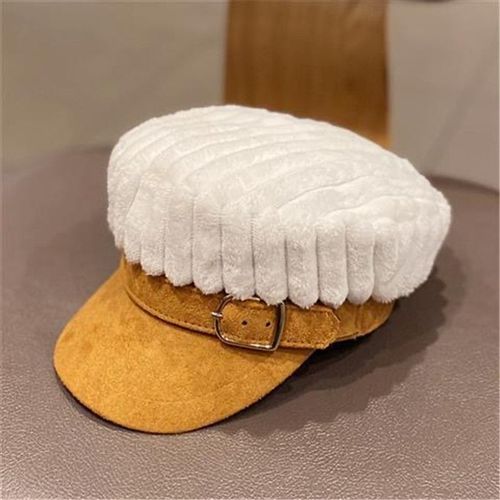 Chapeau Béret En Peluche Pour Femme, Casquette De Peintre, En Velours, Chaud, Plat, Militaire, Décontracté, Octogonal