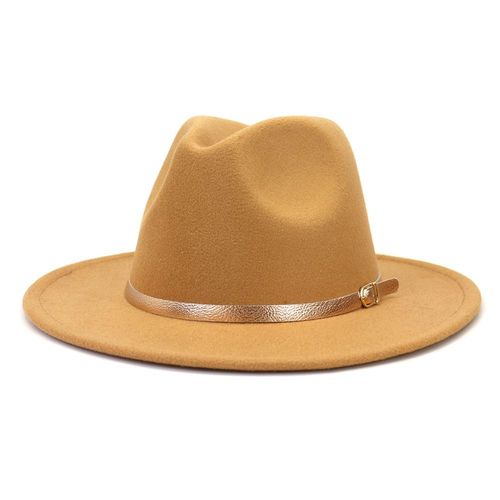 Chapeau En Feutre De Laine Pour Enfants, Simple, Simple, Côté, Jazz, Fedora, 54cm, Élégant, Garçon Et Fille, À Large Bord, Panama, Trilby, 54cm, Vente En Gros