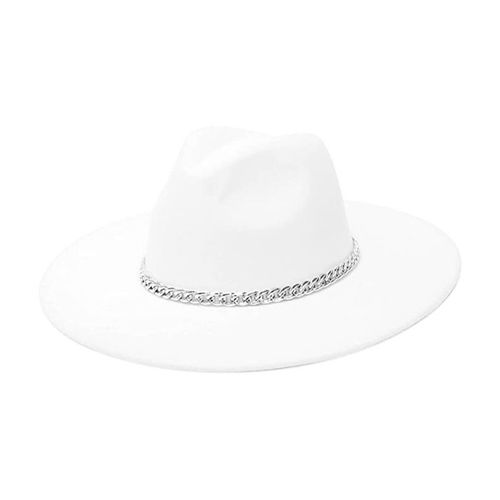 Chapeau Fedora En Laine À Large Bord Pour Hommes Et Femmes, 9.5cm, Avec Chaîne En Feutre, Casquette Jazz Trilby Panama, Vente En Gros