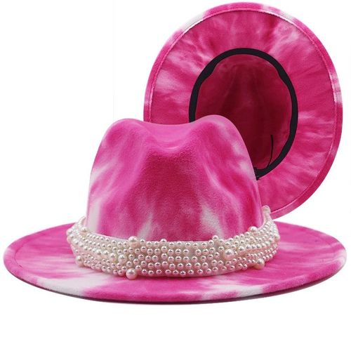 Chapeaux De Bol En Laine Imitation Européenne Et Américaine Pour Femmes Et Hommes, Vintage, À Large Bord, Jazz, Casquette Fedora Avec Perle, Automne Et Hiver