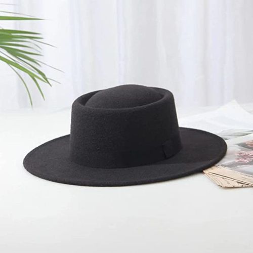 Chapeau Fedora En Feutre Pour Femmes Et Hommes, Classique, Avec Bande À Large Bord, Plat, Jazz, Panama, Décontracté, Fête, Église