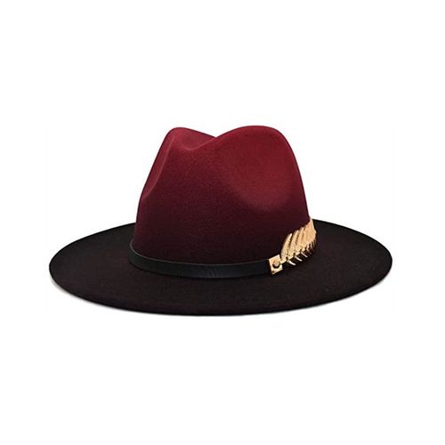 Chapeau En Feutre À Large Bord Pour Hommes Et Femmes, Avec Boucle De Ceinture, Décontracté, Fête, Église, Gris