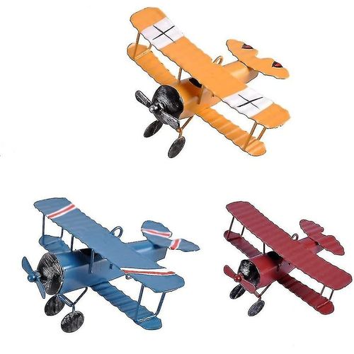 2023,3pc Vintage Mtal Avions Modle Fer Rtro Avion Planeur Biplan Pendentif Modle DAvion Enfants Jouet-Hyj