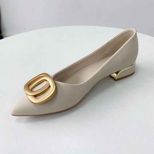 2023 Printemps Femmes Chaussures Simples Bout Pointu Talon Bas Style Franais Talon pais Professionnel lgant Talons Bas Chaussures De Travail - 37
