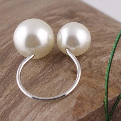 Bague Ouverte En Perle Plaquée Or Pour Femmes, Bijou De Mode Sauvage, Double Perle, Cadeau Pour Amoureux, Nouvelle Collection