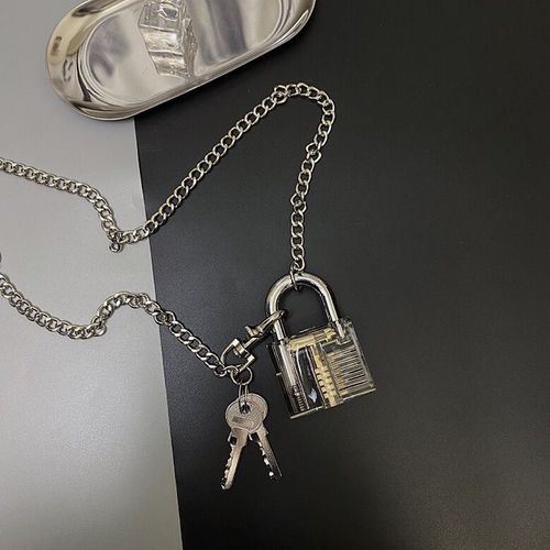 Collier Avec Pendentif En Métal Transparent Pour Femmes Et Hommes, Style Harajuku, Vintage, Punk, Cool, Couple, Ras Du Cou, Bijoux Tendance