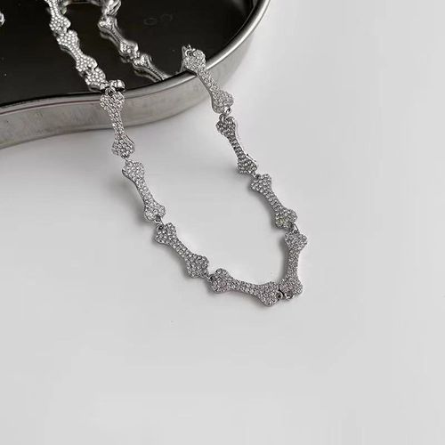 Colliers Ras Du Cou Avec Os En Cristal Pour Femmes, Bijoux De Fête, Punk, Gothique, Crâne, Cadeau Pour Filles, Nouvelle Mode Coréenne