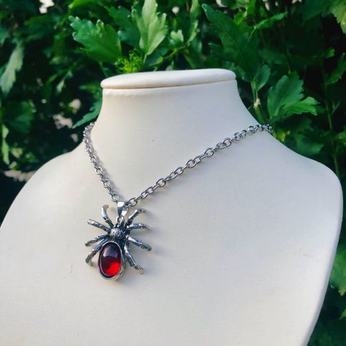 Colliers Gothiques En Cristal Rouge, Pendentif Araignée, Punk Rock, Rétro, Insecte, Animaux, Ras Du Cou Pour Hommes, Cadeau Pour Petit Ami, Bijoux De Fête En Club
