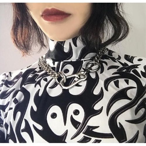 Collier Ras Du Cou Avec Chaîne En Métal Pour Femmes Et Filles, Style Cubain, Punk, Hip Hop, Pendentif Géométrique Cool, Bijoux Tendance, Cadeaux