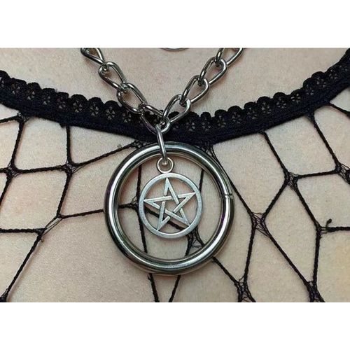 Colliers Avec Pendentif En Métal Pour Femmes, Style Hip-Hop, Étoile Ajourée, Cercle Géométrique, Bijoux Vintage, Chaîne, Pompon, Ras Du Cou, Punk, Nouvelle Mode