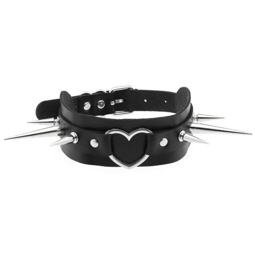 Collier En Cuir À Rivets Pour Femmes Et Filles, Punk, Hip Hop, Cool, Rock, Amour, C¿Ur, Ras Du Cou, Bijoux De Fête