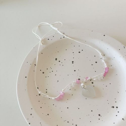 Colliers Vintage En Pierre Rose Naturelle, Harajuku, Pendentif Coeur Pêche Douce Pour Femmes, Petite Amie, Opale Y2k, Amour, Bijoux, Nouveau