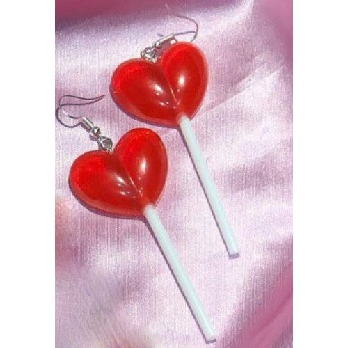 Boucles D'oreilles En Résine Rouge, C¿Ur Fraise, Sucette Papillon, Bijoux À La Mode Pour Femmes Et Filles, Insectes Mignons Y2k