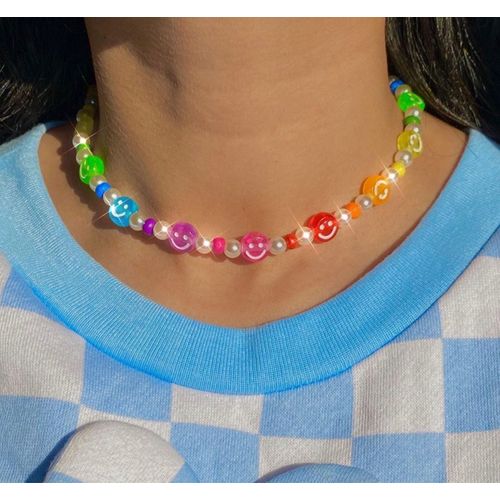 Colliers Bohémiens En Résine Multicolore Pour Femmes, Bijoux De Cou Mignons, Cadeau Pour Petite Amie